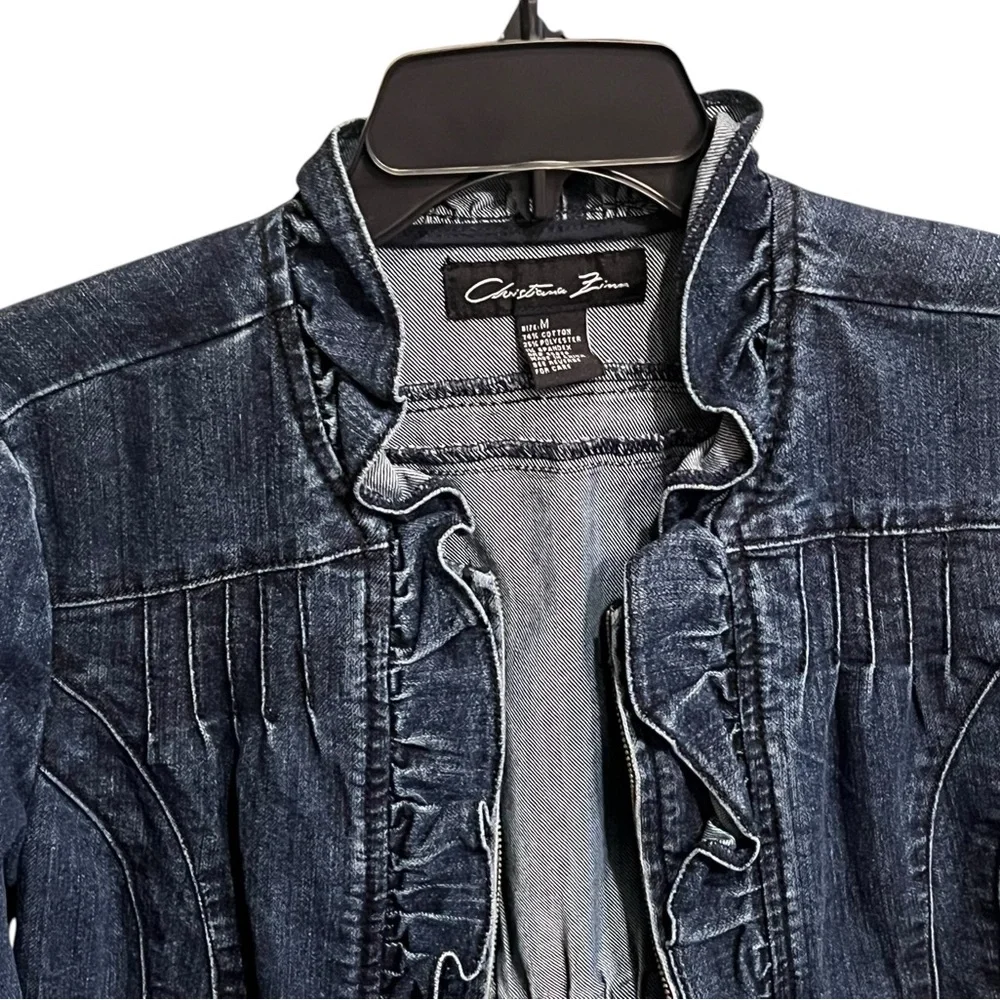 Blue Denim Ruffle Jacket - Picture 6 of 12